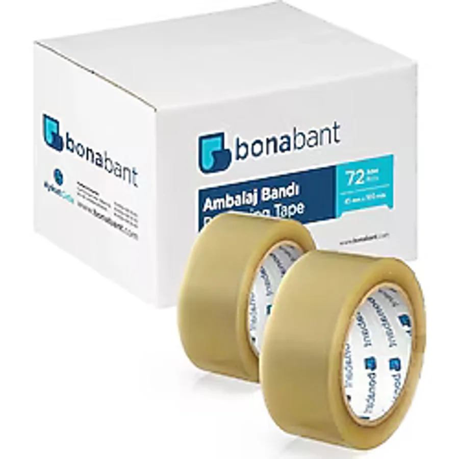 Bonabant 4.5 cm X 800 m Şeffaf Akrilik 72 Adet Koli Bandı
