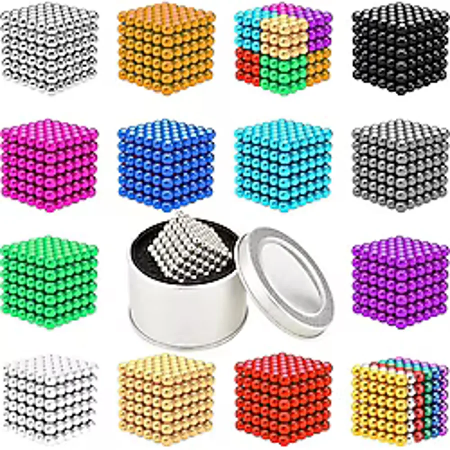 Boncuk Mıknatıs 216 Adet 5 MM Mıknatıslı Magnet Neo Cube Karışık Mix