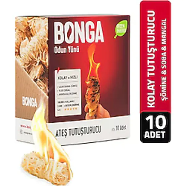Bonga Soba, Şömine, Mangal Tutuşturucu 10 Adet 140 Gr - Jel Ve Çıra Alternatifi Doğal Odun Yünü