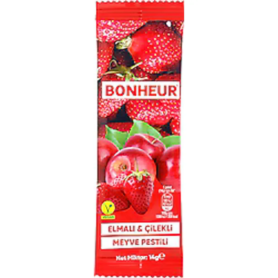 Bonheur Elmalı Çilekli Meyve Pestili 14 gr