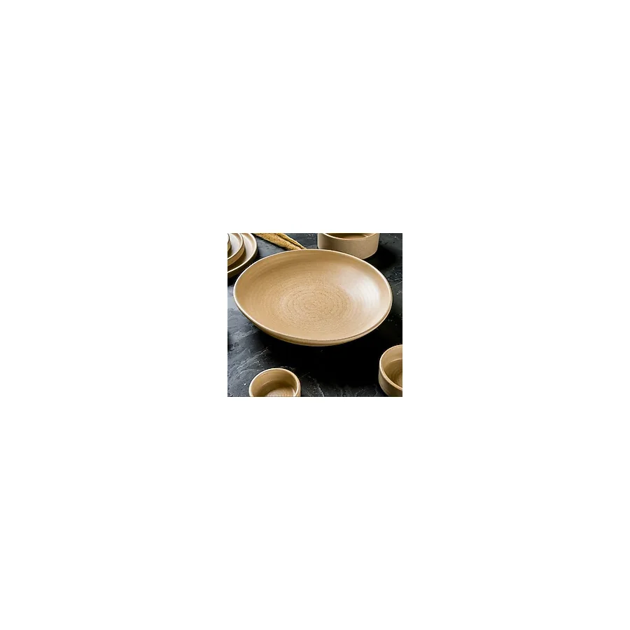 Bonna Porselen Bonna Mirage Ripple Çukur Tabak 26 cm 1000 cc 2 li - Krem