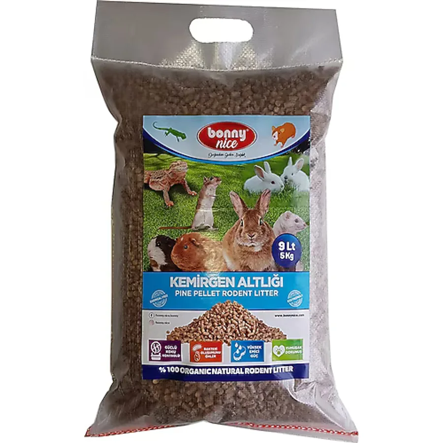 Bonny Nice Organik Çam Pelet Tavşan Altlığı 5 Kg 9 L
