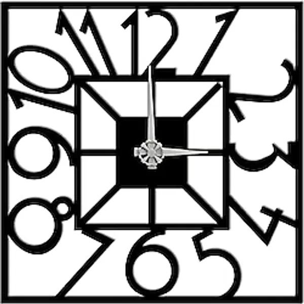 BONPERLA Büyük Modern Kare Duvar Saati - Sessiz Tik Takmayan Metal Soyut Arap Rakamları Çağdaş Ev, Ofis ve Galeri Dekoru için Sanatsal Tasarım - Siyah (50 cm x 50 cm)