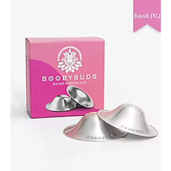 BOOBYBUDS Gümüş Kaplama Göğüs Ucu Koruyucu Kapak Büyük (XL) - 999 Ayar Gümüş Kaplama