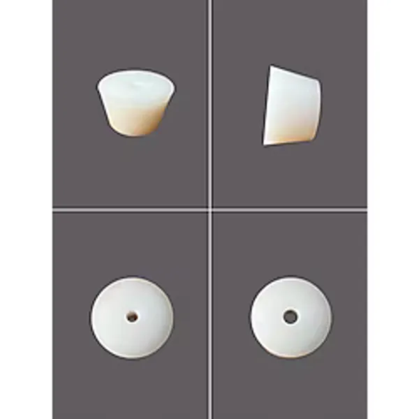 Borayris Damacana Şişe Tıpası - Hava Kilidi Uyumlu Delikli Silikon Tıpa - Fermantasyon Kapağı - Beyaz - 35x45 h: 37 mm