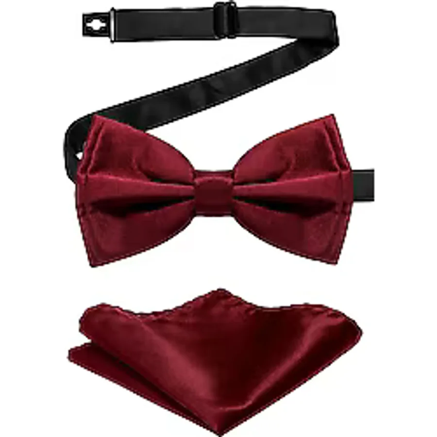 Bordo Ayarlanabilir Saten Çocuk Papyon Ve Mendil Seti Bordo