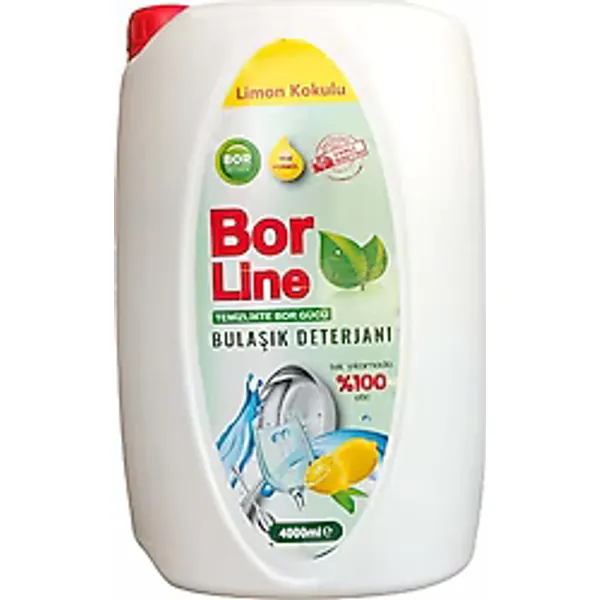Borline 4 lt Limon Kokulu Bor Katkılı Sıvı Bulaşık Deterjanı