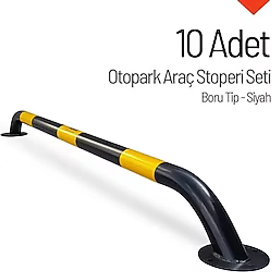 Boru Tip Otopark Araç Stoperi - 10'lu Set 60 mm Dayanıklı Park Demiri
