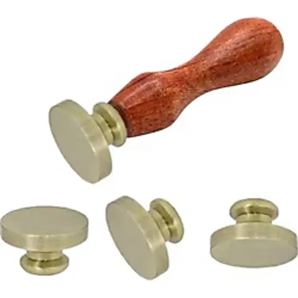 Boş Mum Mühür Pirinç Damga Başlığı Yuvarlak 25mm Bronz