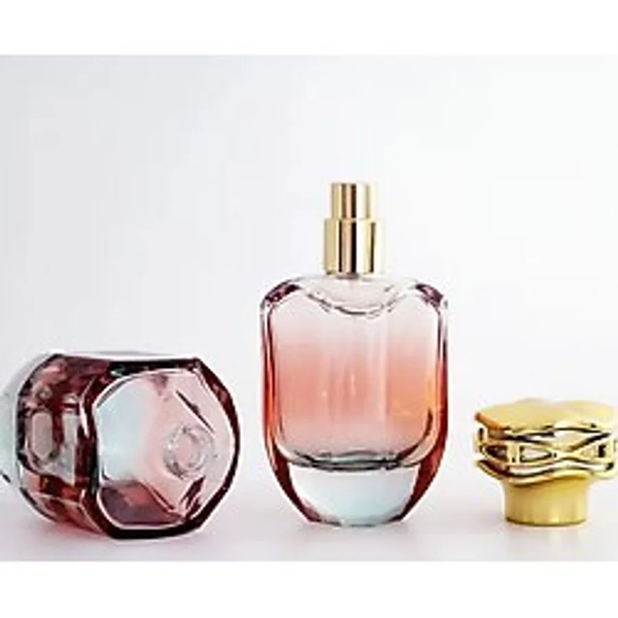 BOŞ PARFÜM ŞİŞESİ 50 ML GÜL DESENLİ (5 ADET) (SPREY APARAT İLE KAPATILIR-KOLAY KAPAMA) BOŞ ŞİŞE
