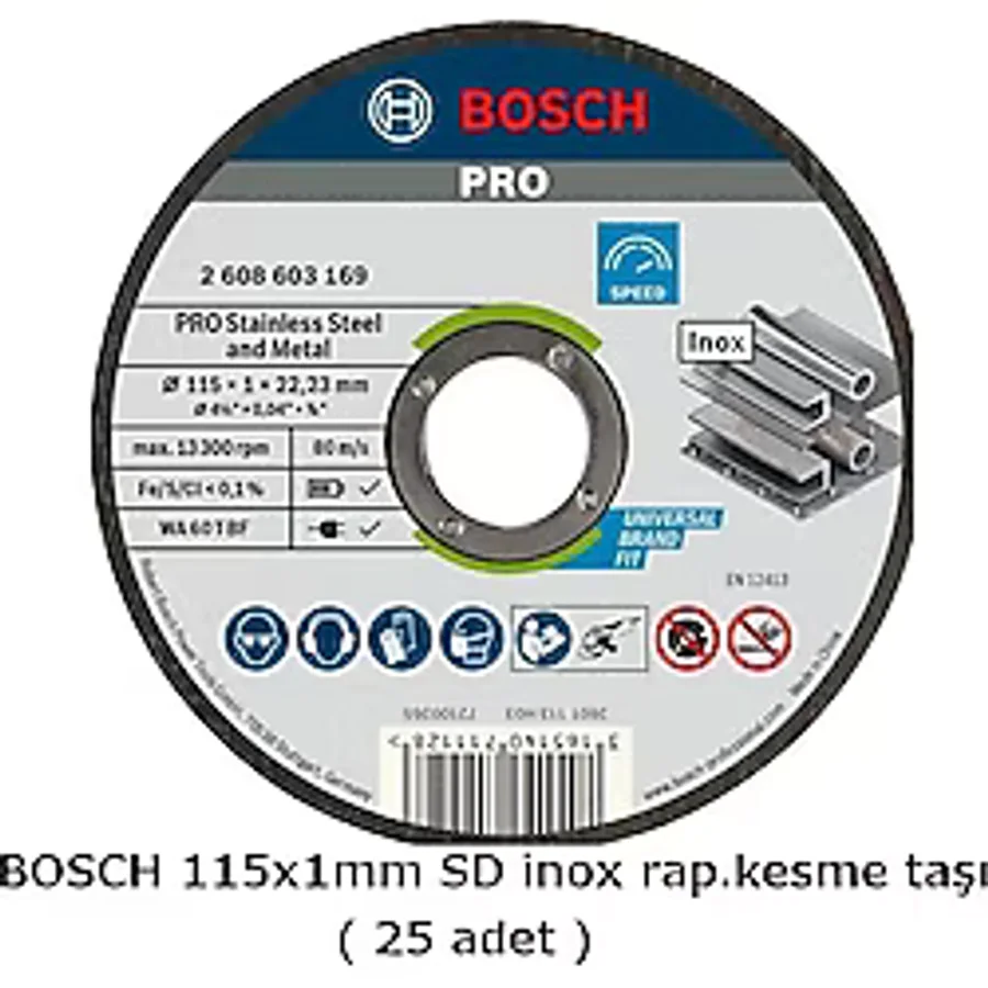 bosch 115x1mm SD inox rap.kesme taşı ( 25 adet )