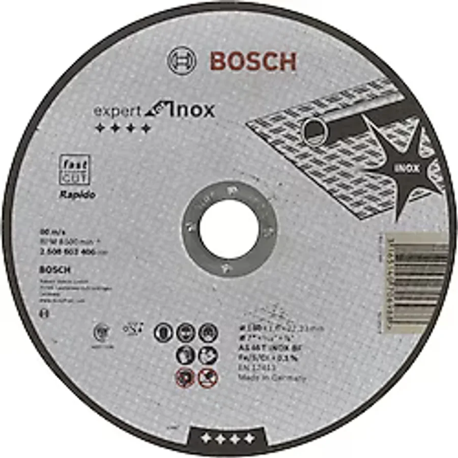 Bosch - 180x1,6 mm Expert Serisi Düz Inox (Paslanmaz Çelik) Kesme Diski (Taş) - Rapido - 2608603406