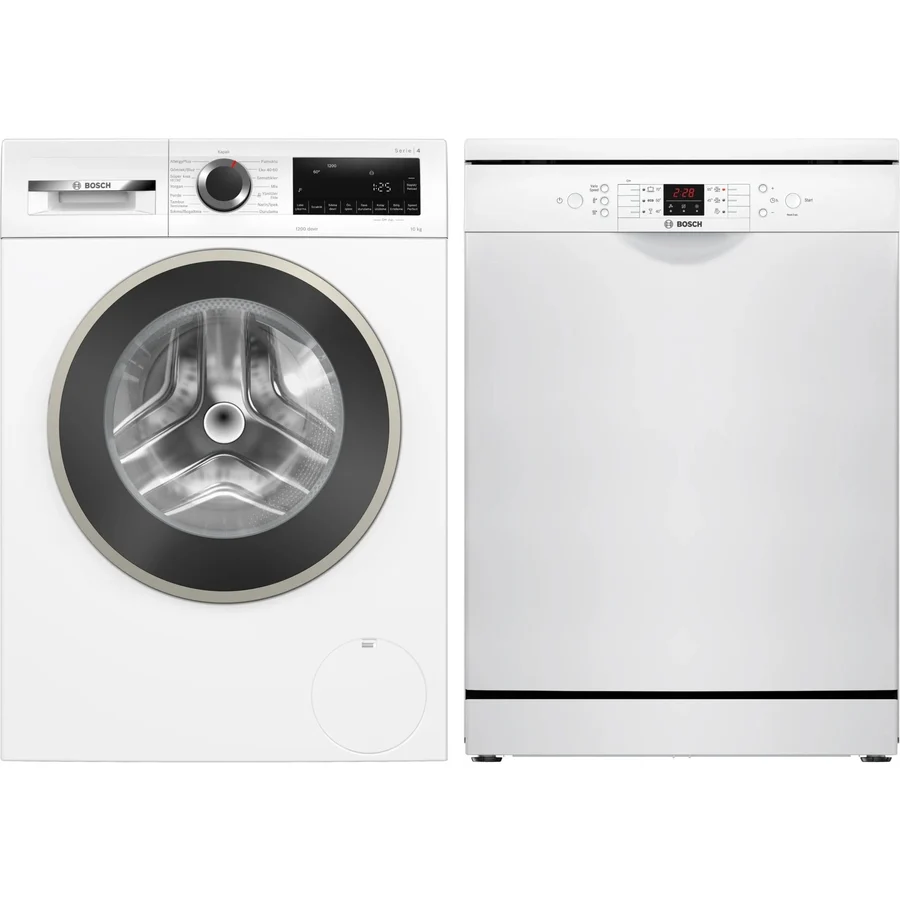Bosch 2'li Beyaz Eşya Seti WGA25202TR-SMS26DW00T / Çamaşır Makinesi-Bulaşık Makinesi