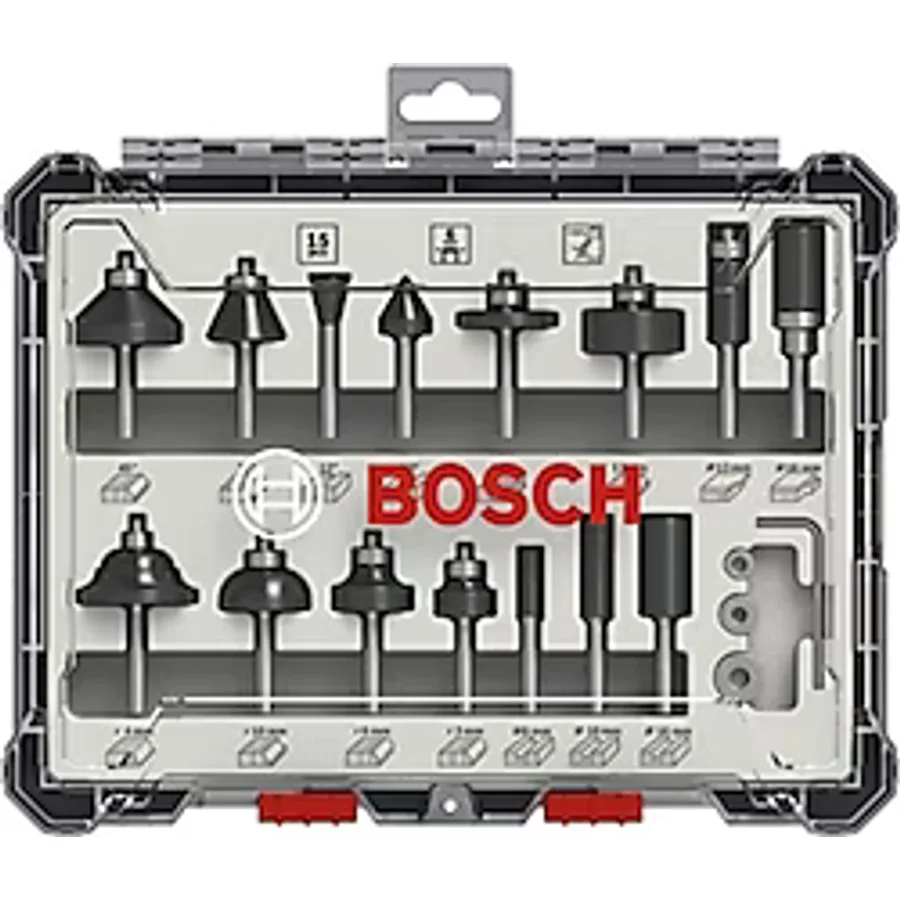 Bosch 2607017471 15 Parça 6 mm Pro Karışık Freze Seti