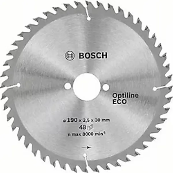Bosch 2608641790 Optiline Eco 190x30 mm 48 Diş Daire Testere Bıçağı
