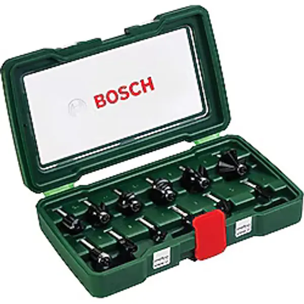 Bosch Accessories 12 Parçalı Sert Metal Freze Seti (Ahşap için, Çap Şaft 8 mm, Üst Freze Aksesuarı)