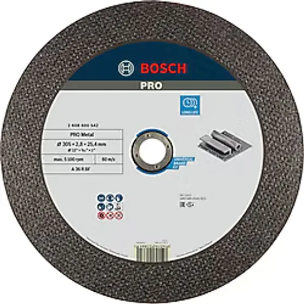 Bosch Accessories Bosch Professional 1 x Kesme Diski, Düz Uzman, Metal İçin (Metal, Çelik, A 36 R Bf, Çap 300 Mm, 2,8 Mm, Açılı Taşlama Makinesi Aksesuarı) - 10 - 0 - Siyah