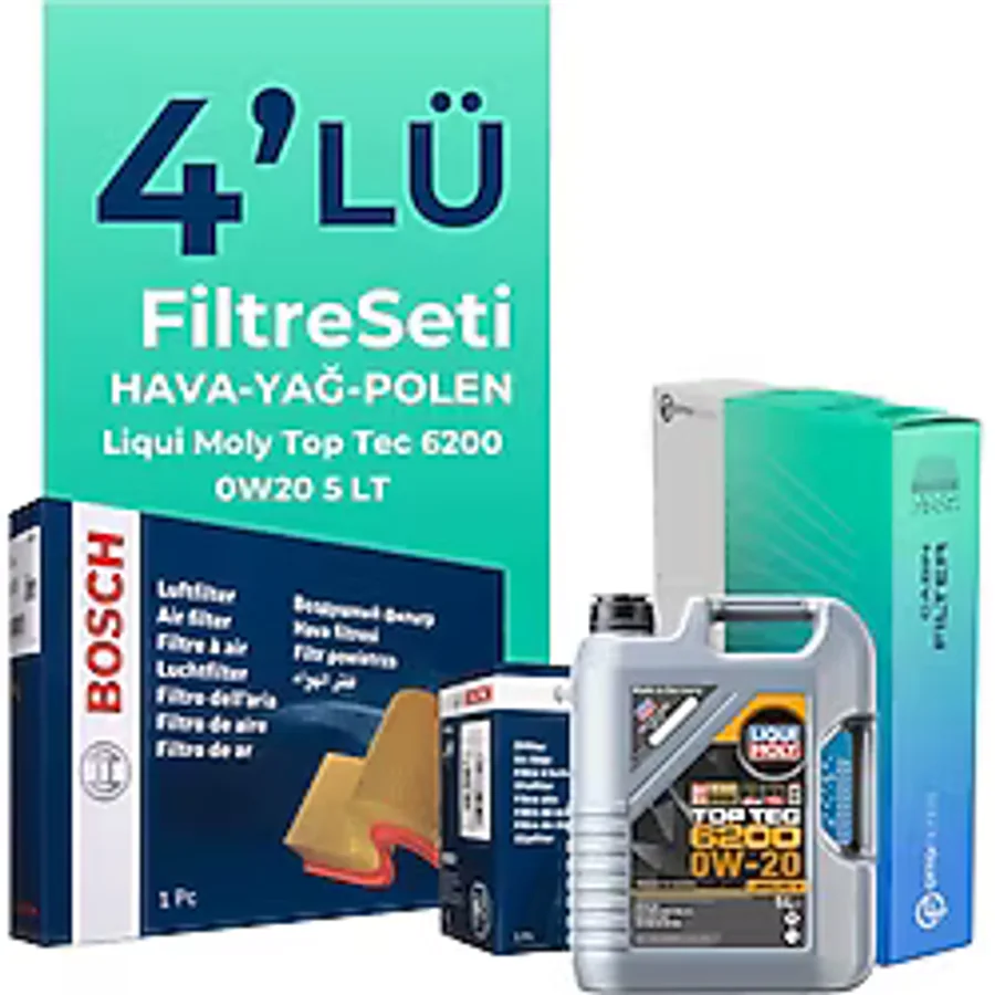 Bosch Audi A3 35 TFSI 1.5 Filtre Bakım Seti Liqui Moly Motor Yağlı (2020-2024) 4 Lü
