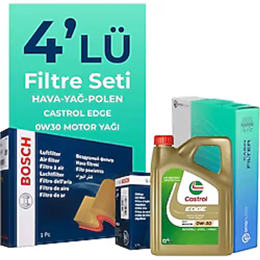 BOSCH Audi A6 40 TDi Filtre Bakım Seti Castrol Motor Yağlı (2019-2024) 4 Lü