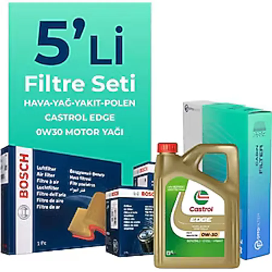 BOSCH Audi A6 40 TDi Filtre Bakım Seti Castrol Motor Yağlı (2019-2024) 5 Li