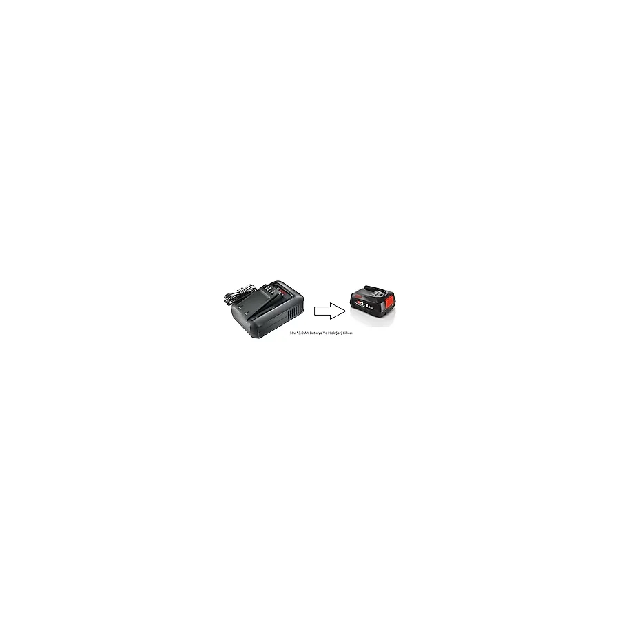 Bosch Batarya-Akü 18V x3.0 Ah Batarya ve Bosch Unlimited Şarjı Süpürgeler ve El Aletleri İçin Şarj Cihazı 18V AL1844 - 1 Adet