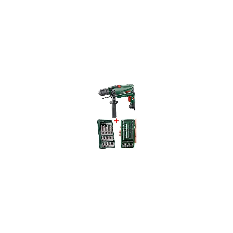 Bosch Darbeli Matkap 600 Watt 13 mm + 15 Parça Matkap Ucu Vidalama Ucu + 25 Parça Vidalama Ucu Seti