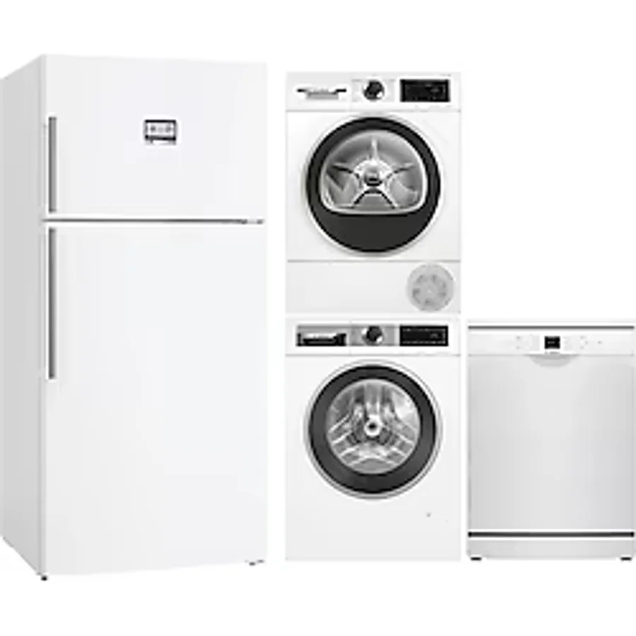 Bosch Dörtlü Beyaz Eşya Seti (KDN86AWF1N-WGK264Z0TR-WQG244C1TR-SMS26DW00T)=