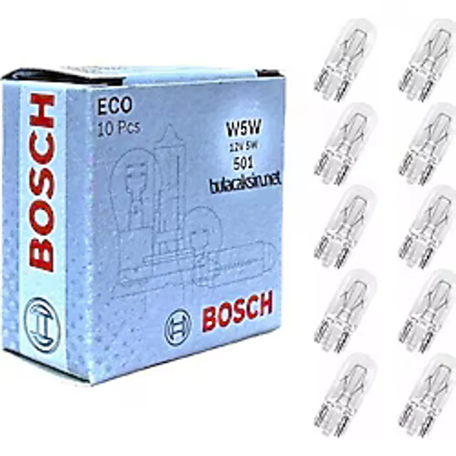 Bosch ECO Dipsiz Ampul 12V 5W T10 W5W 10'lu Paket