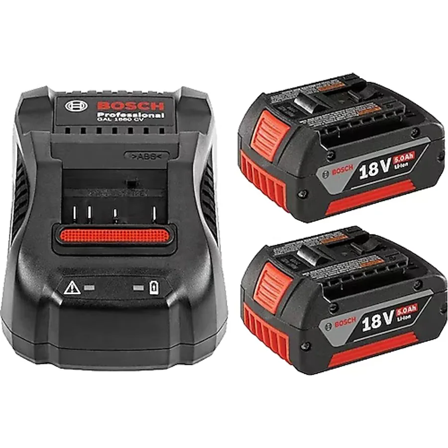 Bosch GAL 1880 CV Şarj Cihazı + 2 x GBA 18 V 5 Ah Yedek Akü