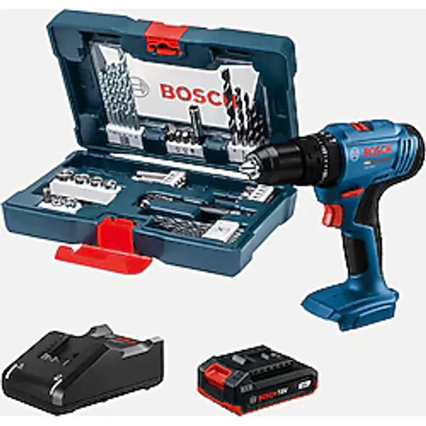Bosch GSB 183-Li Tek Akülü 2 Ah Darbeli Matkap + Takım Çantası ve 41 Parça Aksesuar Seti