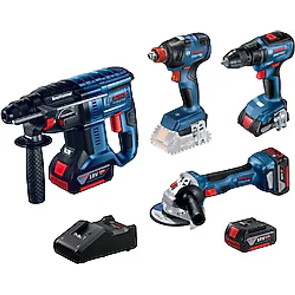 Bosch GWS 180-LI + GDX 18V-200 + GSR 18V-50 + GBH 180-LI 4 Akülü Elektrikli El Aletleri Seti