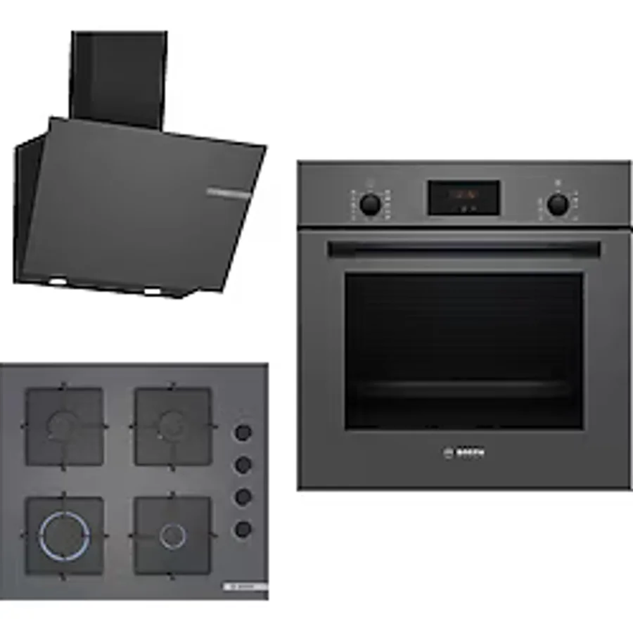 Bosch HBF512BH1T-POP6C9P30O-DWK66PJ70T Ankastre Gri 3 Lü Set 308