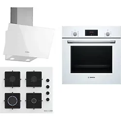 Bosch HBF512BW1T + POP6C2P30O + DWK63PJ20T 3'lü Beyaz Ankastre Set