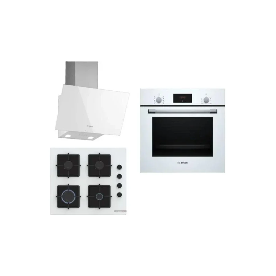 Bosch HBF512BW1T + POP6C2P30O + DWK63PJ20T 3'lü Beyaz Ankastre Set
