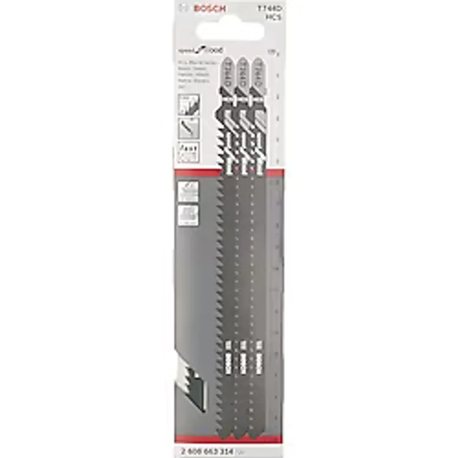 Bosch - Hızlı Kesim Serisi Ahşap İçin T 744 D Dekupaj Testeresi Bıçağı - 3'Li Paket