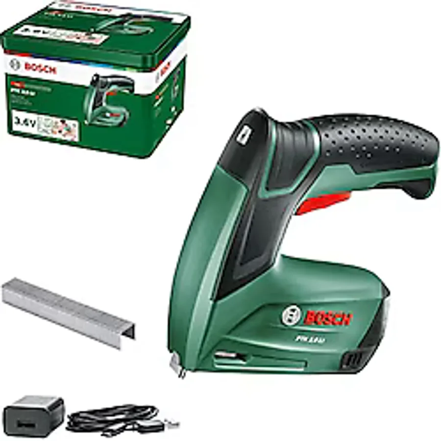 Bosch Home and Garden Akülü Zımba veya Çivi Çakma Tabancası (Entegre Akü, 3.6 Volt, 30 Darbe/Dak, Metal Kutuda)