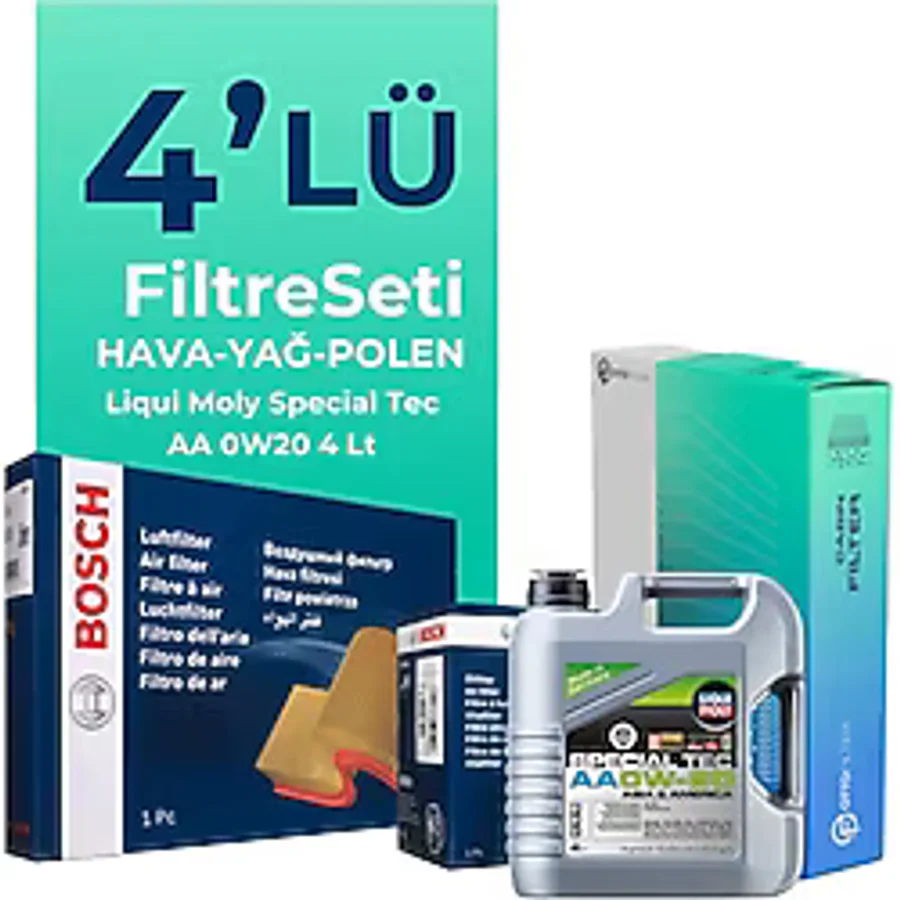 BOSCH Honda City 1.4 Benzin Filtre Bakım Seti Liqui Moly Motor Yağlı (2006-2008) 4 Lü