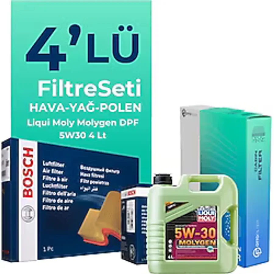 BOSCH Hyundai Accent Blue 1.4 Benzin Filtre Bakım Seti Liqui Moly Motor Yağlı (2011-2019) 4 Lü