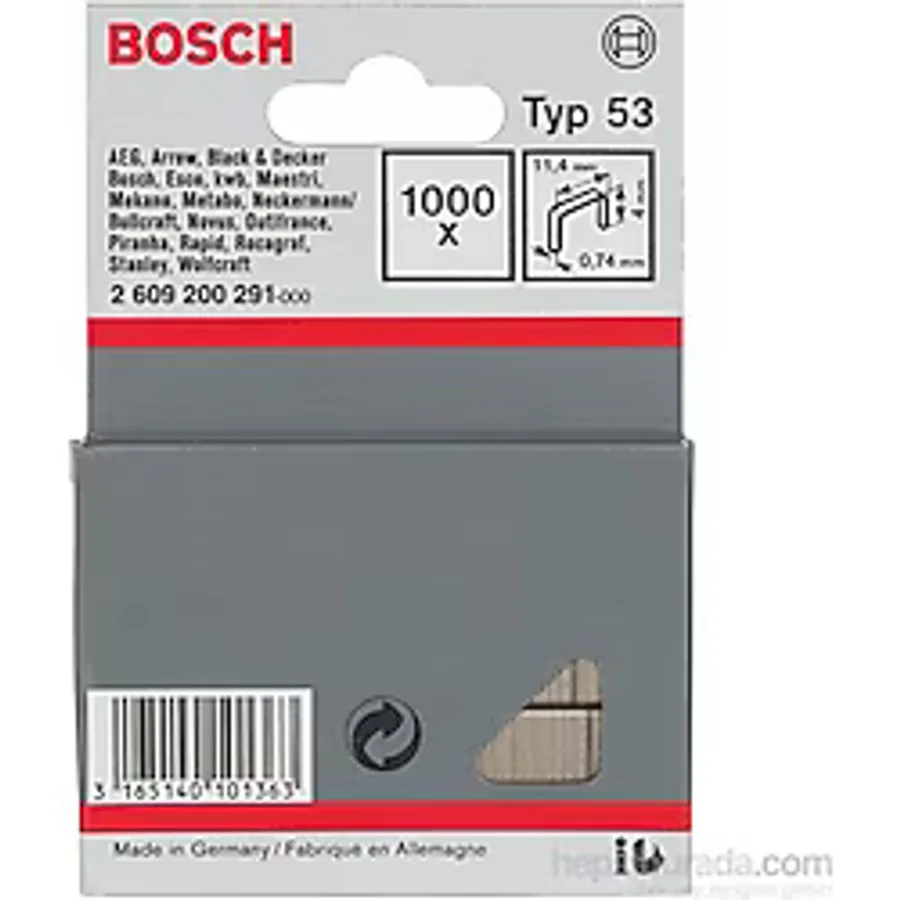 Bosch - İnce Zımba Teli Tip 53 - 11,4 X 0,74 X 4 Mm