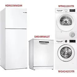 Bosch Kdn55nwe0n - Sms4ıkw62t - Wga242x3tr - Wth22201tr Beyaz Eşya 4'Lü Set