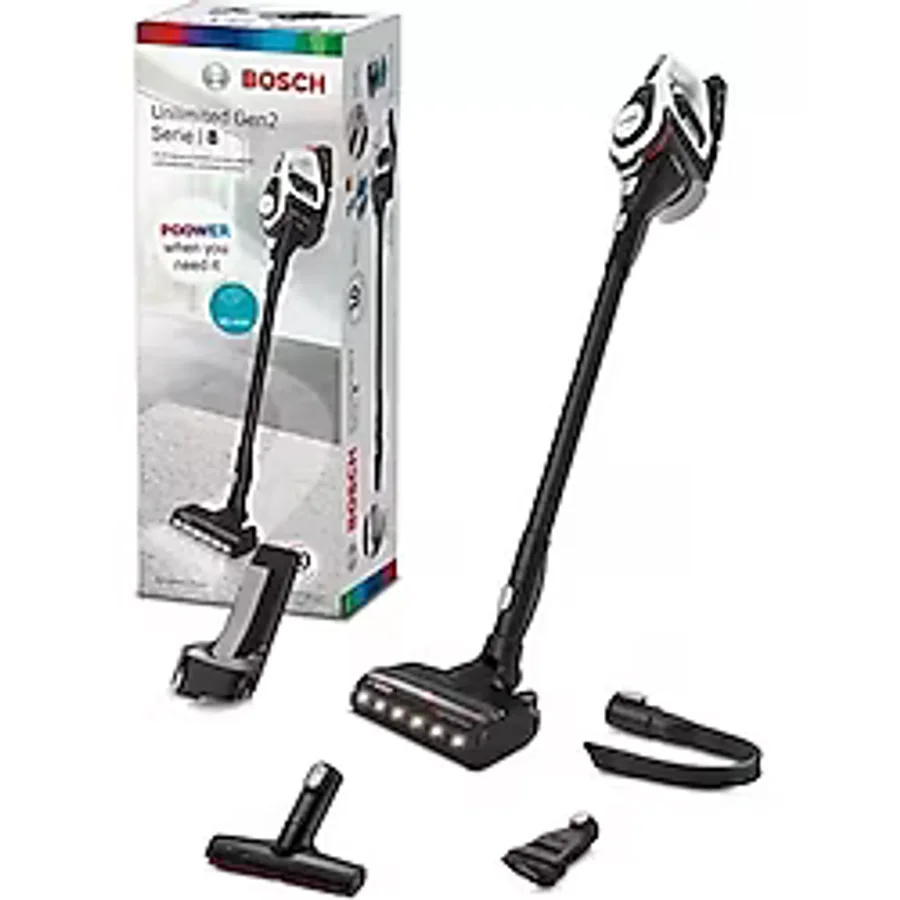 Bosch Kısa Kullanım Özel Gövde, Pil Göstergeli, Duvara Asma Aparatlı ve Resmi Distribütör Garantili Dik Şarjlı Elektrik Süpürgesi - Siyah