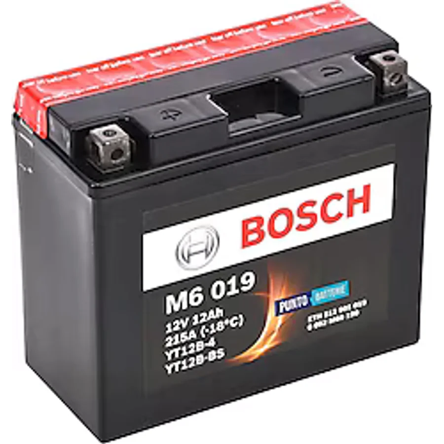 Bosch M6 019 12 V 12 Ah 215 A EN Motosiklet Aküsü
