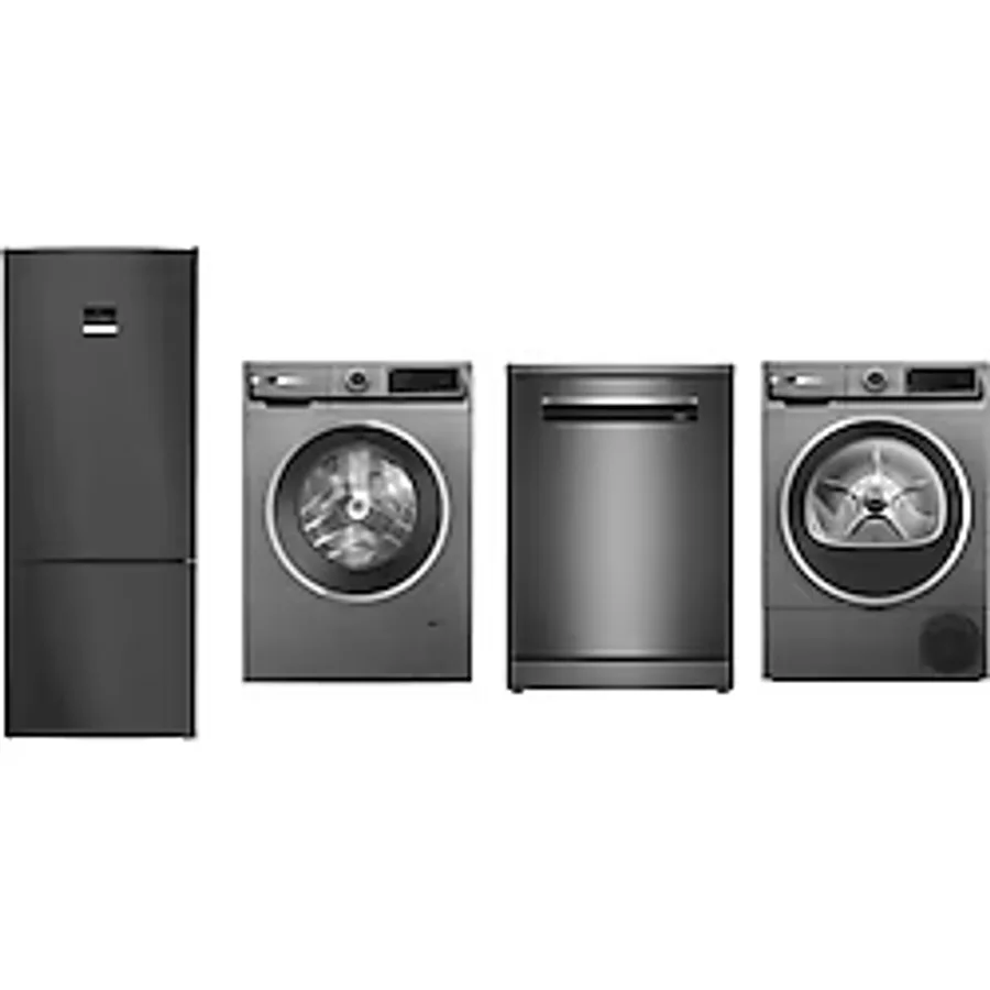 Bosch Premium 4'lü Beyaz Eşya Seti - KGN76CXE0N + SMP6ENC60T + WGK264ZRTR + WQJ2520RTR