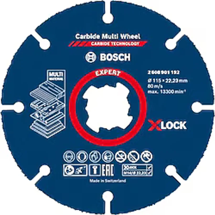 Bosch Professional 1x EXPERT Carbide Multi Wheel Kesici Diskler (Sert ahşap, Çivili ahşap, Plastik, Alçıpan panel, Ø 115 mm, Aksesuar Küçük Avuç Taşlama Makinesi)