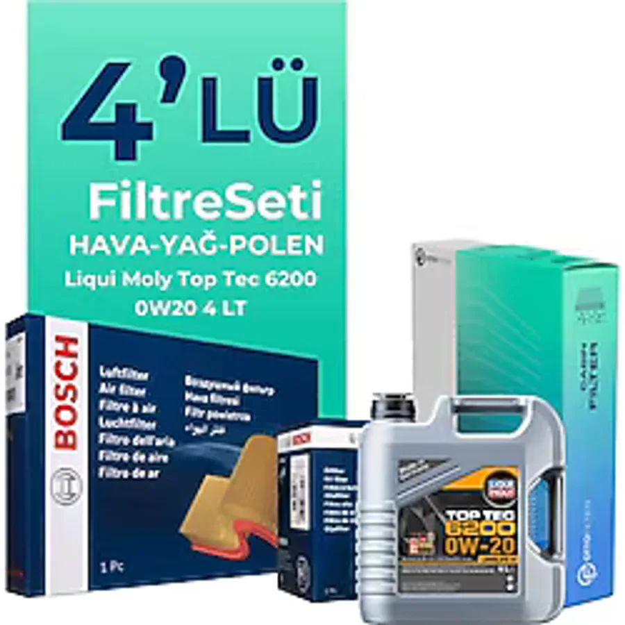 BOSCH Seat Arona 1.0 TSi Filtre Bakım Seti Liqui Moly Motor Yağlı (2017-2024) 4 Lü