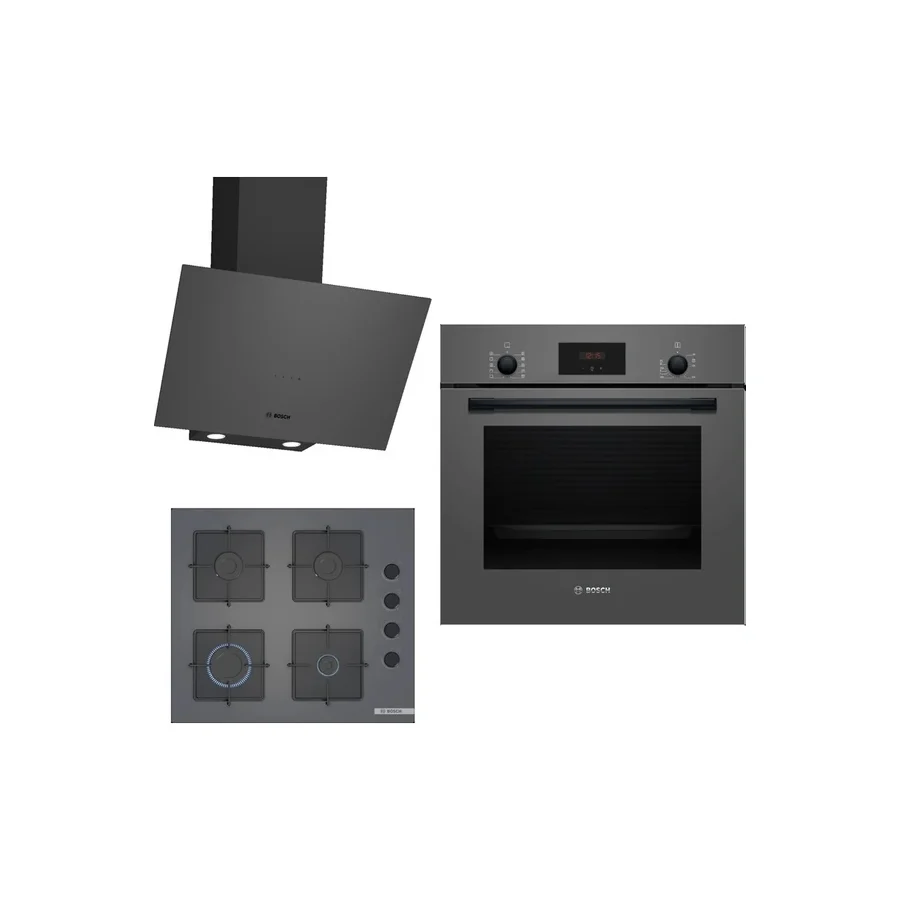 Bosch Set 312 3'lü Gri Ankastre Set HBF512BH1T + POP6C9P30O + DWK64PJ70T