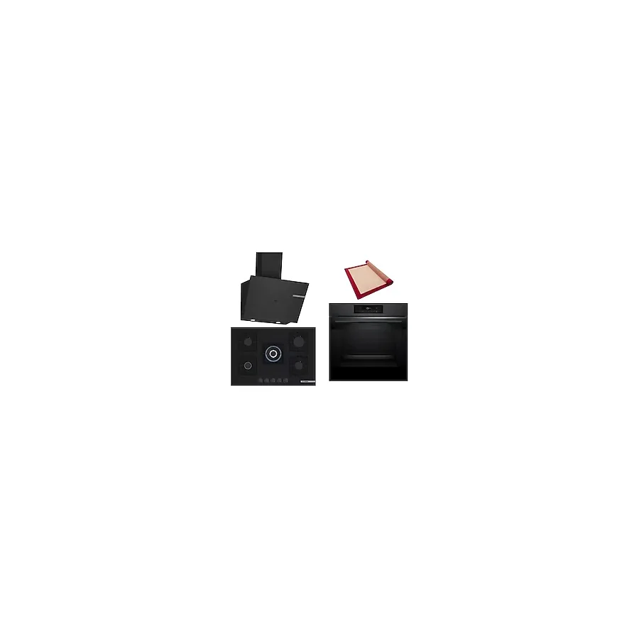 Bosch Siyah 3 Lü Ankastre Set (Hjg852yt0t-Pnq7b6p30o-Dwk67pj60t) 3D Fry - Pişirme Matı İle