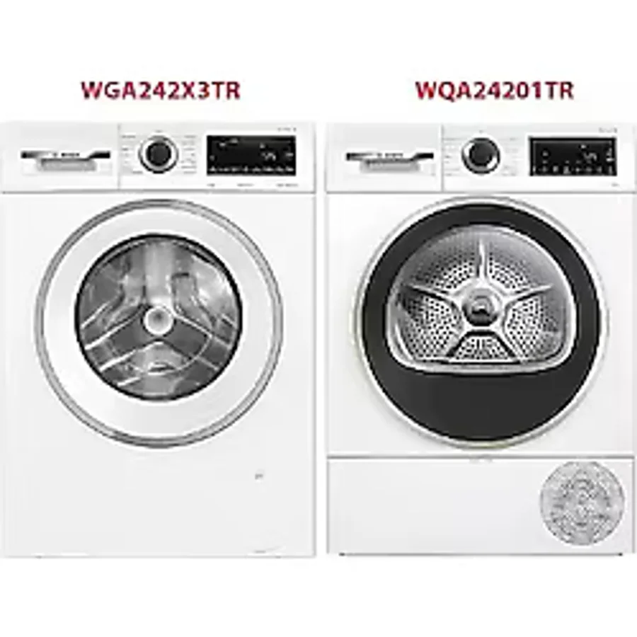 Bosch Wga242x3tr - Wqa24201tr 9 Kg Çamaşır Kurutma Makinesi 2'Li Set