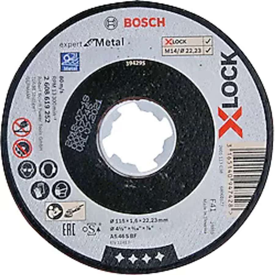 Bosch X-Lock Expert Serisi 115 X 1.6 mm Düz Metal Taş Kesme Diski