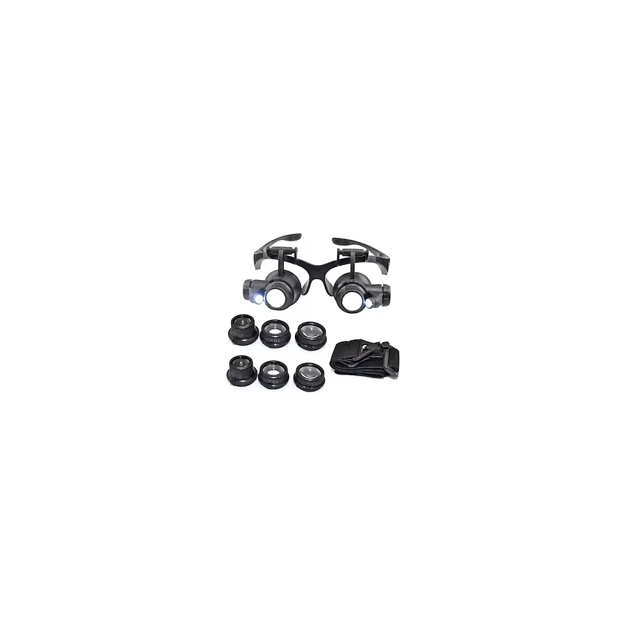 Bosile Gözlük Modeli 10X 15X 20X 25X Lens,2Led Işıklı,Büyüteç